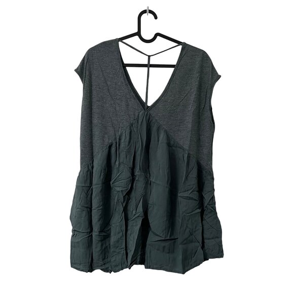 Meadow Rue Green Woven T Strap Back Flowy Vneck Blouse Womens Size S - Picture 3 of 5